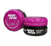 Nishman Cera Mate para Peinado del Cabello de 100g - Fijación Fuerte, Duradera y Acabado Mate - Cera Perfecta para el Cabello (100 ml (Paquete de 1), M5 - Fiber Paste Matte Look)