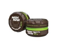 Nishman No.08 - Cera mate para peinar el cabello, 150 ml