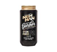 NISHMAN Polvo De Peinado Barber X1 - Volumen Matificante, Fijación Ligera 30g - Polvo Capilar Ligero Para Hombres - Volumen Instantáneo, Textura Natural & Acabado Mate