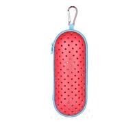 NISHZHU Estuche para Gafas de Natación, Estuche de Transporte de EVA con Orificio de Drenaje, Estuche para Gafas de Sol con Cremallera y Clip, Color Rojo Rosa