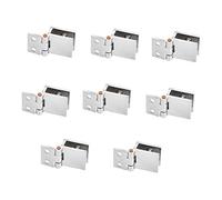 NISHZHU Juego de 8 Bisagras para Puerta de Vidrio, Abrazadera Rectangular Ajustable de 5 Mm a 8 Mm Clip úNico para Bisagras de Puerta de Vidrio Armario Gabinete