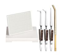 NISHZHU Kit de Soldadura de Joyería, Bloque de Soldadura, Placa de Soldadura de Cerámica en Forma de Panal, Alicates de Cobre, Pinzas de Soldadura, Herramientas y Suministros