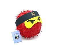 Nislai® Ninja Piñata | ideal para la fiesta de ninja | regalo de cumpleaños | piñata de cumpleaños | color a escoger: verde, negro, azul, rojo (rojo)
