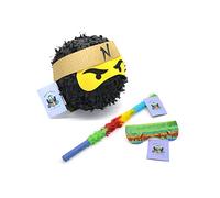 Nislai® Ninja Piñata SET | ideal para la fiesta de ninja | regalo de cumpleaños | piñata de cumpleaños | incl. palo y antifaz |color a escoger: verde, negro, azul, rojo (negro)