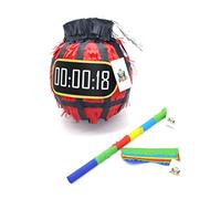 Nislai® pinata bomba set, para fiestas de cumpleaños o como regalo o decoración, colores a elegir: verde, rojo, azul, plateado (rojo)
