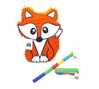 Nislai® piñata de zorro | para fiestas de cumpleaños de niñas | regalo de cumpleaños o como decoración | 40 x 30 x 10 incluye palo y venda