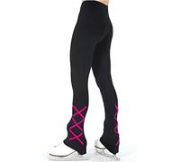 NISMIA Pantalones de Patinaje Artístico Leggings para Patinaje Artístico para Mujer, Professional Medias para Patinaje, Moda Formación Ropa con Brillantes, Gimnasia Vestido (Color : B, Size : 140cm)