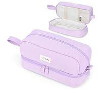 Nisone Estuche escolar primario, estuche grande para escuela media, estuche escolar primario para niña, estuche portalápices ampliable para estudiantes, niñas, chicos y mujeres, morado,