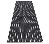 Nisorpa Felpudo grande de goma para entrada al aire libre, resistente, 90 x 210 cm, antideslizante, antifatiga, camino de puerta delantera con anillo de drenaje para zonas húmedas, cocina, interior