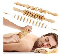 Nisorpa Herramientas de masaje de madera, juego de 3 herramientas de masaje de terapia de madera, rodillo de masaje de madera, masaje muscular, anticelulitis, herramienta de masaje Gua Sha, herramienta de escultura corporal