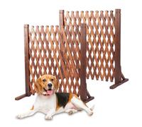 Nisorpa Par de paneles de valla expandibles, valla de enrejado de madera, valla de madera expandible, pantalla de jardín independiente, valla para perros y mascotas, para patio, césped, 34-160 cm