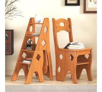 Nisorpa Silla de escalera plegable, taburete de escalón, escalones de cocina plegables, banco de zapatos, soporte de flores, taburetes plegables de bambú para adultos y niños, 4 niveles de escalada