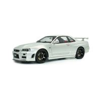 Nissan Skyline GT-R BNR34 Nismo 1999 Plata Modelo de Coche 1:18 Sólido