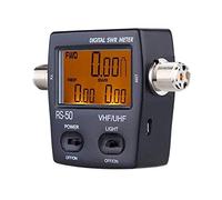 NISSEI RS-50 Medidor Digital de Roe y Vatímetro Portátil VHF/UHF (125-525 MHz) - hasta 120W, Pantalla LCD Retroiluminada con Lectura Simultánea, Conectores N Hembra