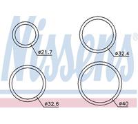 NISSENS Juego de juntas, radiador de aceite para PEUGEOT: 207, 307, Bipper, Partner, 5008, 3008, 308, 4008, 107, 208, 301, 508, 206 (Ref: 9071705)