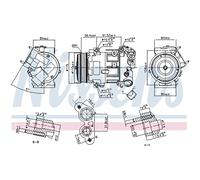 Nissens Compresor aire acondicionado 890324 para Crossland X (P17) y modelos DS/Peugeot