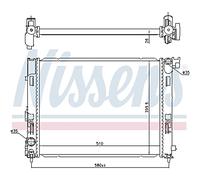Radiador, refrigeración de motor NISSENS 606725