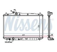 NISSENS Radiador refrigeración del motor Ancho de red 677mm Longitud de red 374mm Profundidad de red 26mm compatible con HONDA CIVIC VIII Hatchback FN, FK 68134A