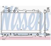 Radiador de agua Aletas refrigeración soldadas 646852 NISSENS para TOYOTA