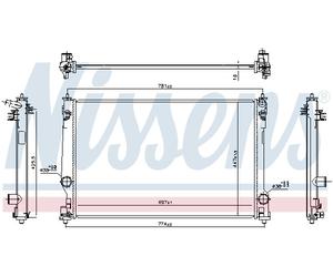 NISSENS Radiador Refrigerante Para Toyota RAV 4 V 2.5 Híbrido 2.0 Lexus ES