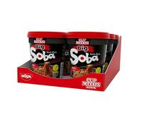 Nissin Cup Noodles Soba Big - Paquete de 6 fideos instantáneos estilo wok estilo japonés, con salsa de chile, vainas y verduras, preparación rápida en taza, comida asiática, porción grande (6 x 115 g)