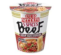 NISSIN Cup - Pasta instantánea japonesa (3 unidades, con 5 especias, 1 persona, 64 g)