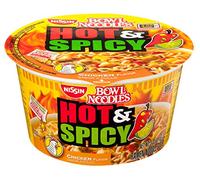 Nissin Hot and Spicy Bowl Noodles Chicken, 3.32 Ounce (Pack of 12)