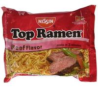Nissin Top Ramen Beef Flavor Ramen Noodle Soup 3 oz (Pack of 24)