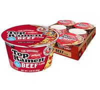 Nissin Top Ramen Bowl Ramen Sopa de fideos de ternera 93 ml (paquete de 6)