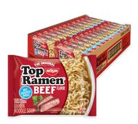 Nissin Top Ramen - Sopa de fideos, carne de res, 3 onzas (paquete de 24)