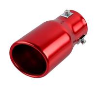 NiSza Coche Cola de Escape Silenciador Escape Forma Redonda roja Tubo Recto con Punta 63mm 25mm Pulgadas para Coche silenciador Garganta Trasera