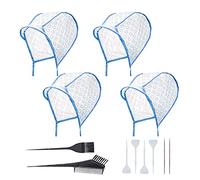 NITAIUN 12 Piezas de Gorro de Tinte Kit con Cepillo de Tinte y Ganchos Gorro de Peluquería Desechable Sombrero Coloración Tinte Herramientas para la Peluquería El Teñido Casero y Salón