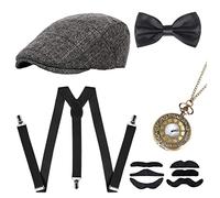 NITAIUN 1920s Great Gatsby Accesorios para Hombre Accesorios Hombre los Años 20, Disfraz Accesorios de Gatsby Mafia Gángster de los años 20, Disfraces con Accesorios de Charleston (Style E)