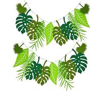 NITAIUN 2 Piezas Guirnalda de Hojas Tropicales - 4.6m Tropical Guirnalda de Palmeras, Banner de Hoja Tropical, para Fiestas Tropicales, Decoración de Cumpleaños, Fiesta Hawaiana Lua