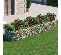NITCA Arriate de Gaviones de Hierro Galvanizado, Arriate Elevados de Jardin, Jardineras Exterior Metálico, Huerto Urbano Elevada, Arriate Jardinera Macetero, 400x100x50 cm