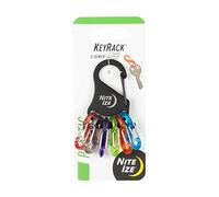Nite Ize KeyRack S-Biner - Organizador de mosquetón de acero con 6 carpetas en S coloridas, accesorios de llavero para sostener las llaves de forma segura y por separado