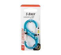 Nite Ize LSBA3-03-R6 S-Biner SlideLock-Mosquetón de Doble Bloqueo, Azul, Size #3