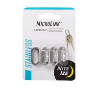 Nite IZE MicroLink - Mosquetón de Acero Inoxidable, Paquete de 4