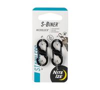 Nite Ize Mosquetón S-Biner MicroLock, paquete de 2, negro, NI-LSBM-01-2R3