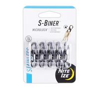 Nite IZE S-Biner MicroLock - Lote de 5 Cajas de Acero Inoxidable, Color Negro