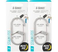 NIte Ize Unisex - Adulto G-Series Dual Chamber Carabiner, Plata, 4 (Paquete de 2)