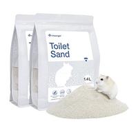 Niteangel Arena de entrenamiento para orinal - Baño de arena de hámster para hámsters enanos sirios, gerbos, ratones, lemming Degus u otras mascotas de tamaño pequeño (1.4 L x 2 - etiqueta azul)