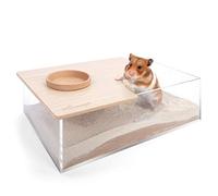 Niteangel Caja de baño de Arena para Animales pequeños: - acrílico Critter's Sand Bath Shower Room & Recipiente de Arena para hámsteres, Ratones, gerbos Lemming u Otras Mascotas pequeñas (Rectangle,