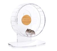 Niteangel Roue d'exercice silencieuse pour Hamster - Roue de Course en acrylique à Double roulement silencieux pour Hamsters, gerbilles, Souris, Degus ou autres Petits animaux (S, Transparente)