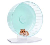 Niteangel Roue d'exercice silencieuse pour Hamster - Roue de Course en acrylique à Double roulement silencieux pour Hamsters, gerbilles, Souris, Degus ou autres Petits animaux (L, Verde Menta)