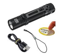 Nitecore EDC31 - Linterna EDC 3500 lúmenes, recargable USB-C, compacta, alta luminosidad con clip, cable, interruptor de bloqueo deslizante, color negro