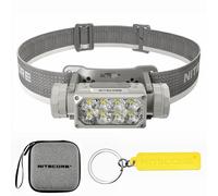 Nitecore HC65 UHE - Linterna frontal recargable USB-C de alta eficiencia de 2000 lúmenes, color gris