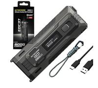 Nitecore Linterna EDC37 EDC37 Ultimate EDC: duplica la potencia, 8.000 lúmenes x 8000 mAh con cable de carga USB-C Eco-Sensa