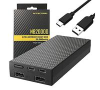 Nitecore NB20000 Ultra Ligero Carga Rápida Multi Puertos USB Cargador de Alimentación 20.000mAh w/Eco-Sensa Cable USB