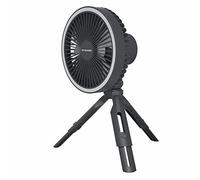 Nitecore NEF10 Ventilador eléctrico portátil multifunción con anillo luminoso LED, trípode de cabeza esférica flexible, motor sin escobillas 10000mAh (gris)